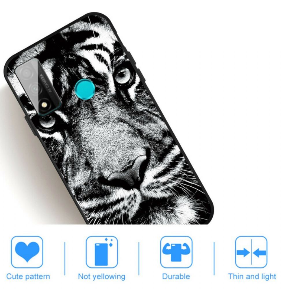 Hoesje voor Huawei P Smart 2020 Zwarte En Witte Tijger