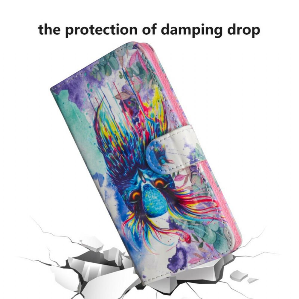 Leren Hoesje voor Huawei P Smart 2020 Aquarel Vogel