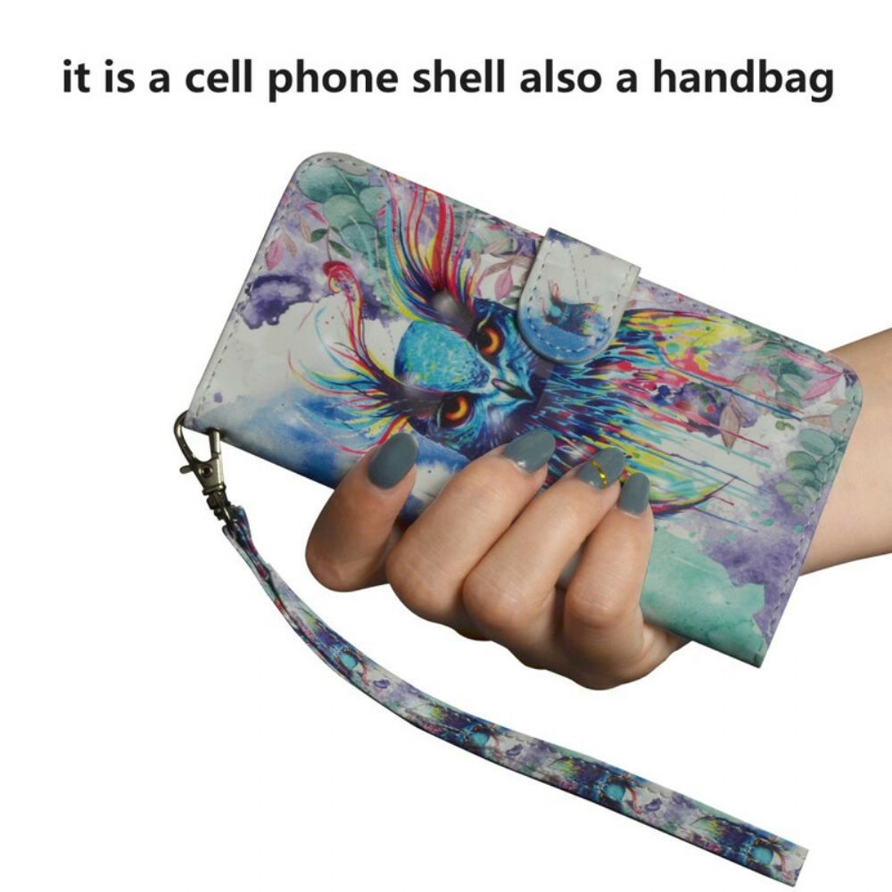 Leren Hoesje voor Huawei P Smart 2020 Aquarel Vogel