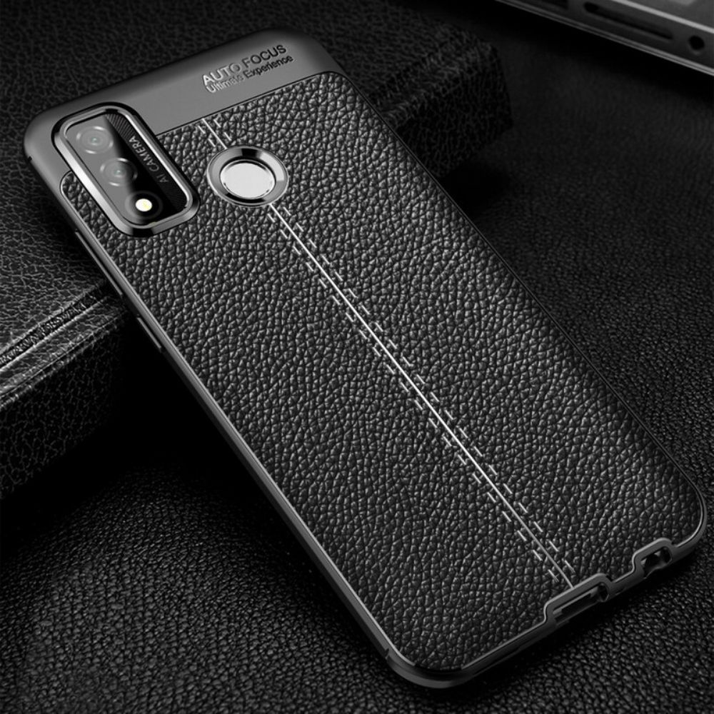 Telefoonhoesje voor Huawei P Smart 2020 Dubbele Lijn Litchi Leereffect