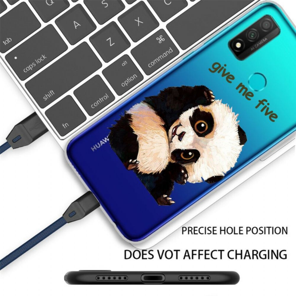 Telefoonhoesje voor Huawei P Smart 2020 Transparante Panda Give Me Five