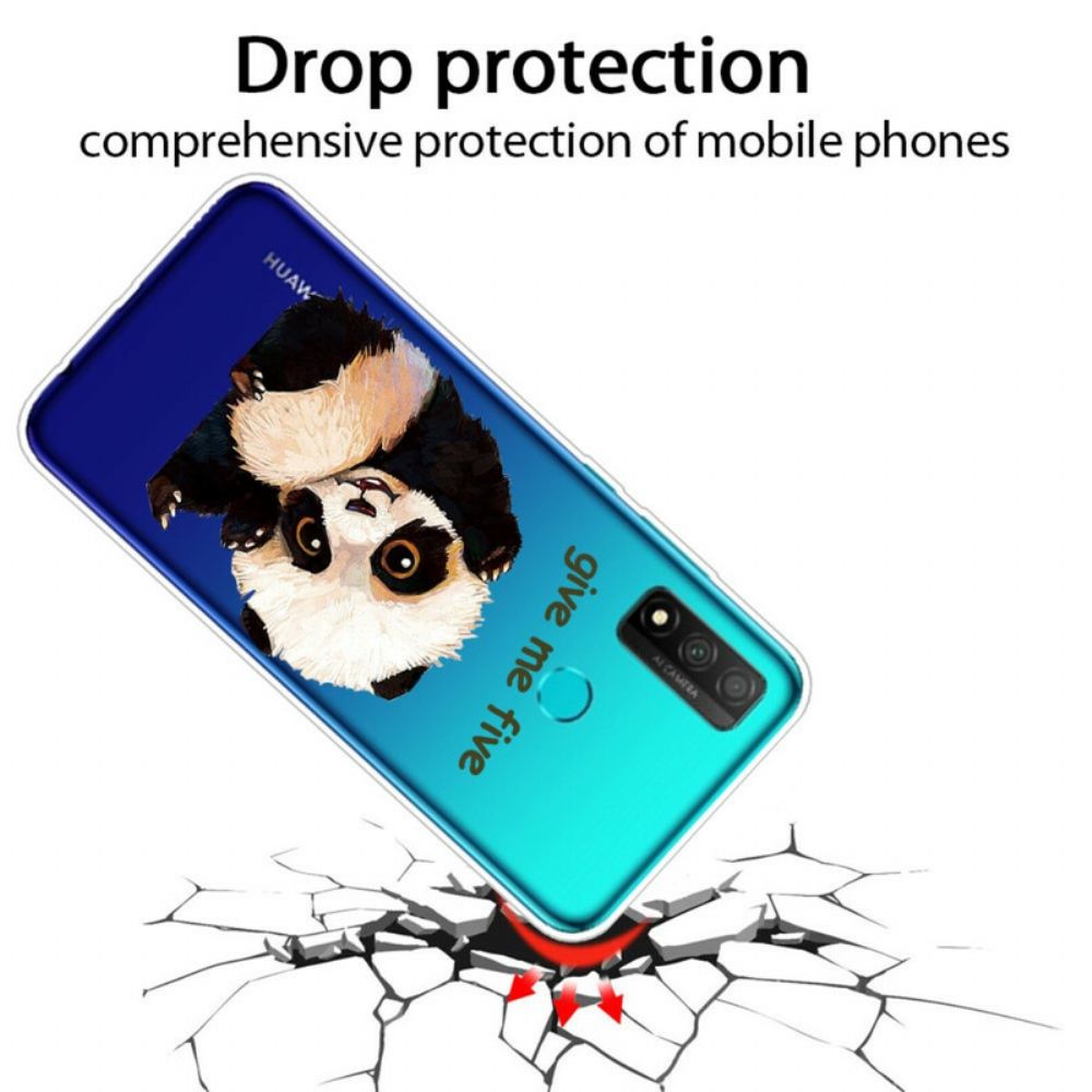 Telefoonhoesje voor Huawei P Smart 2020 Transparante Panda Give Me Five