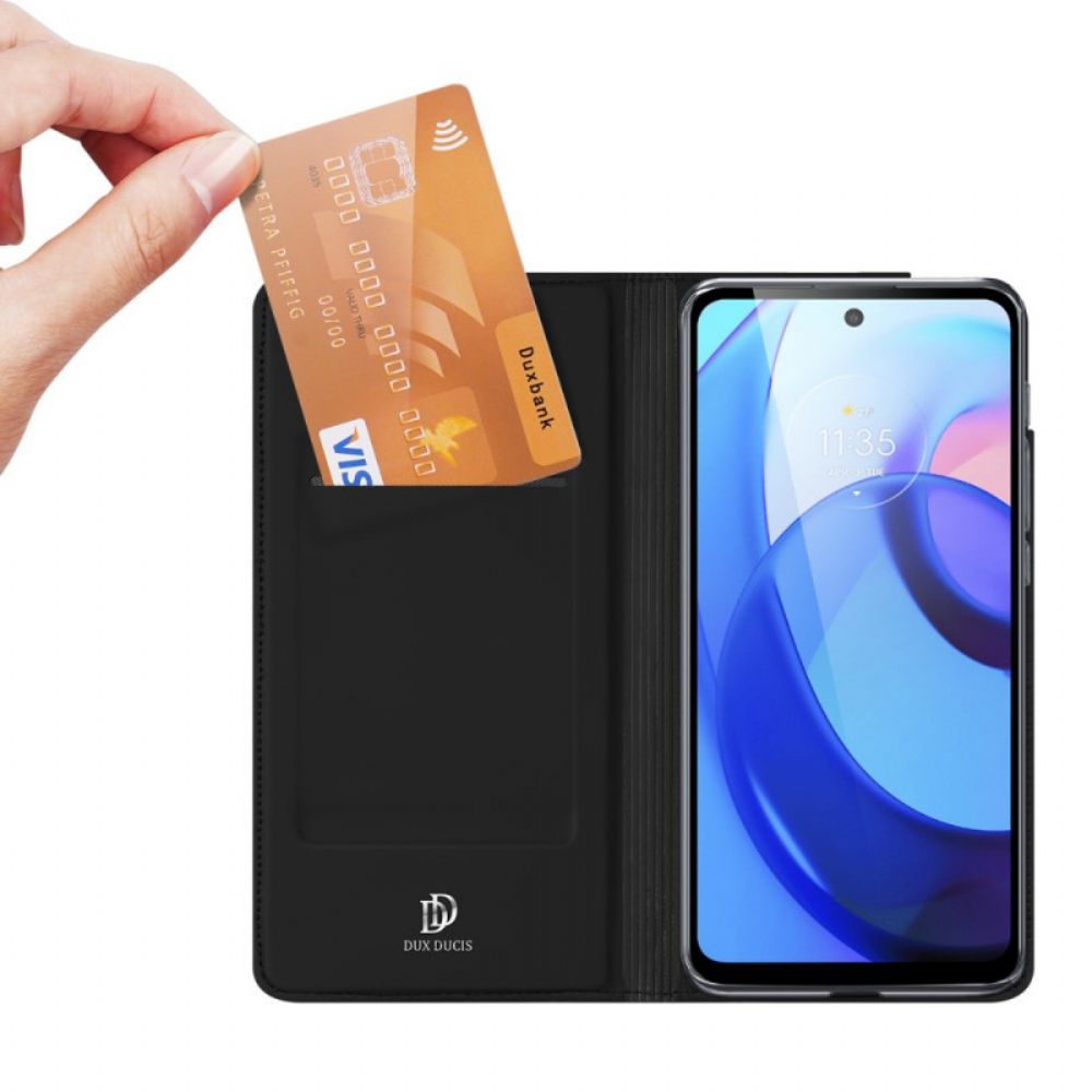 Bescherming Hoesje voor Moto E40 / E30 / E20 Folio-hoesje Dux Ducis Pro-skin