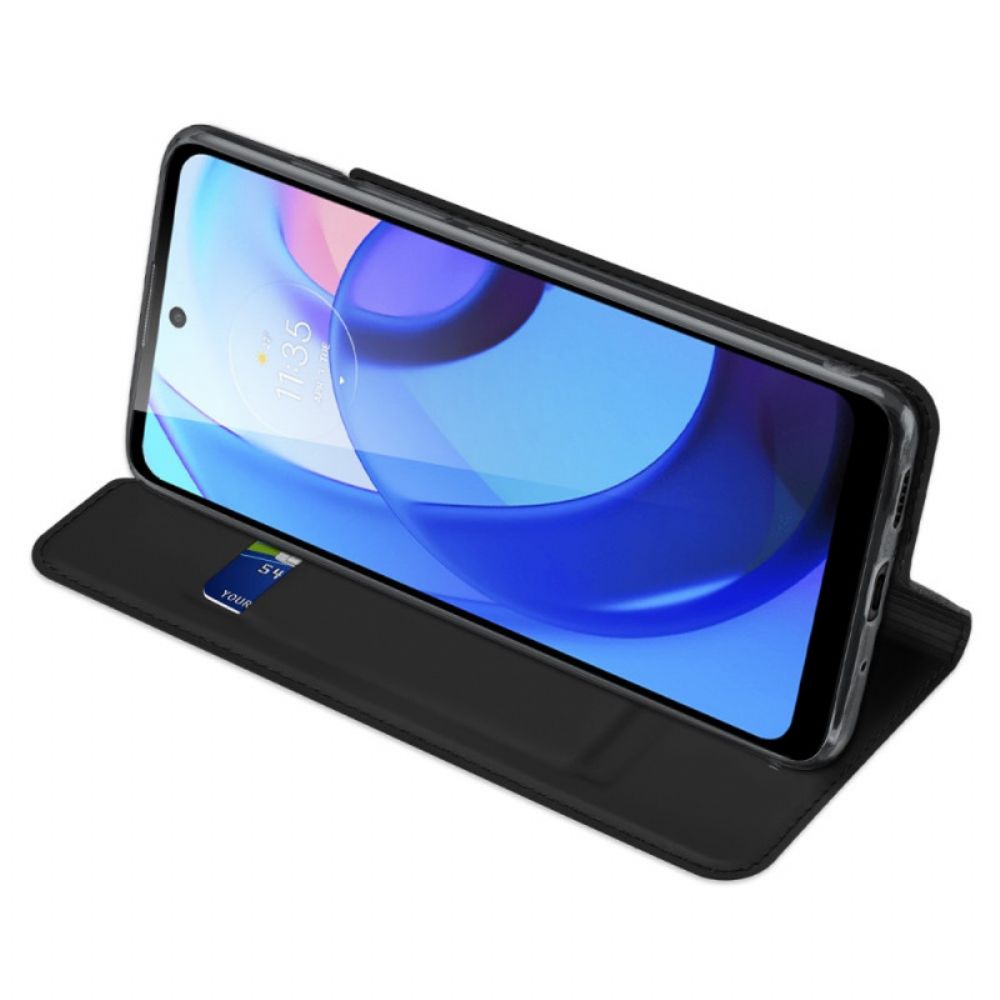 Bescherming Hoesje voor Moto E40 / E30 / E20 Folio-hoesje Dux Ducis Pro-skin