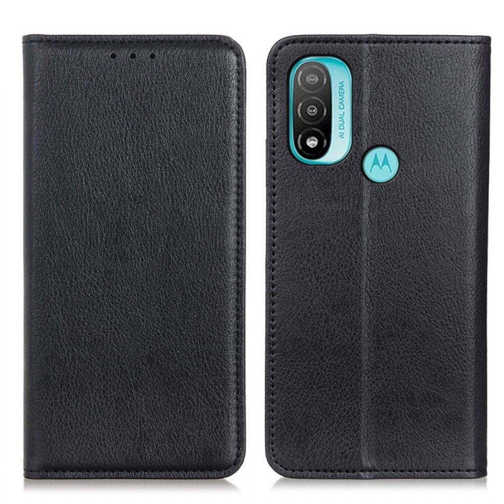 Bescherming Hoesje voor Moto E40 / E30 / E20 Folio-hoesje Gestructureerd Splitleer