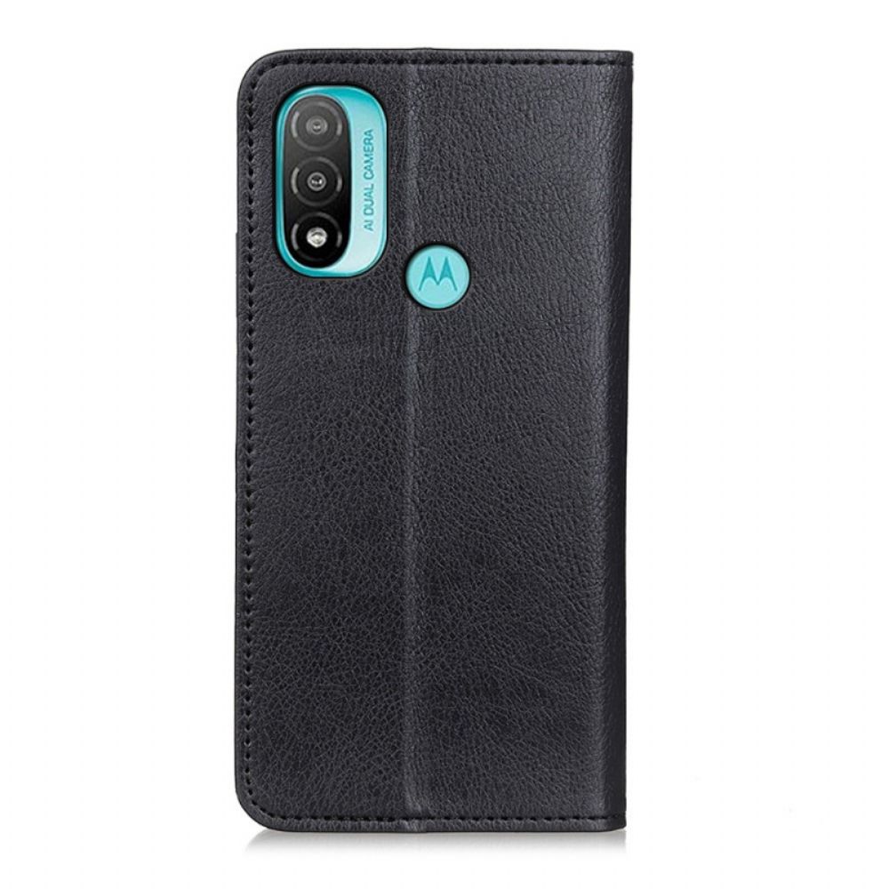 Bescherming Hoesje voor Moto E40 / E30 / E20 Folio-hoesje Gestructureerd Splitleer