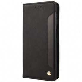Bescherming Hoesje voor Moto E40 / E30 / E20 Folio-hoesje Tweekleurig Zakelijk Leereffect