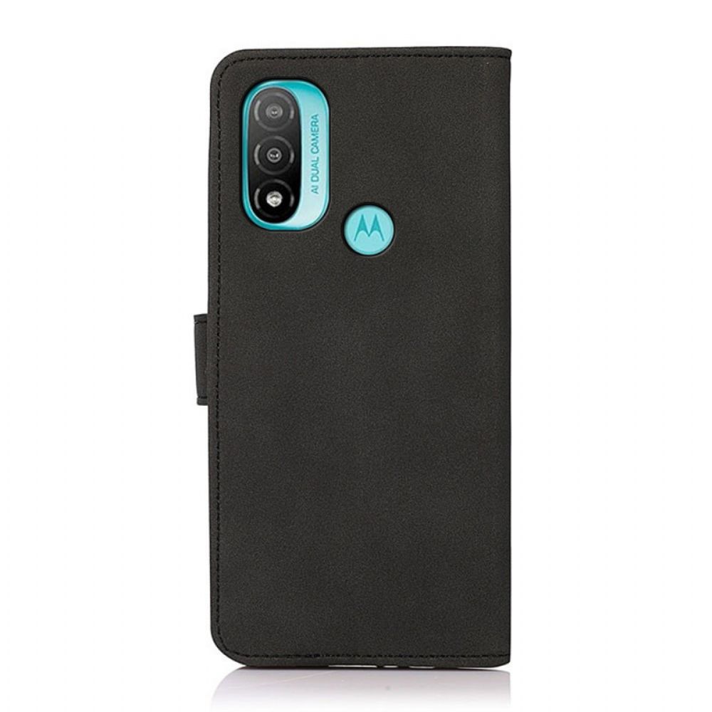 Folio-hoesje voor Moto E40 / E30 / E20 Khazneh Mode Leereffect