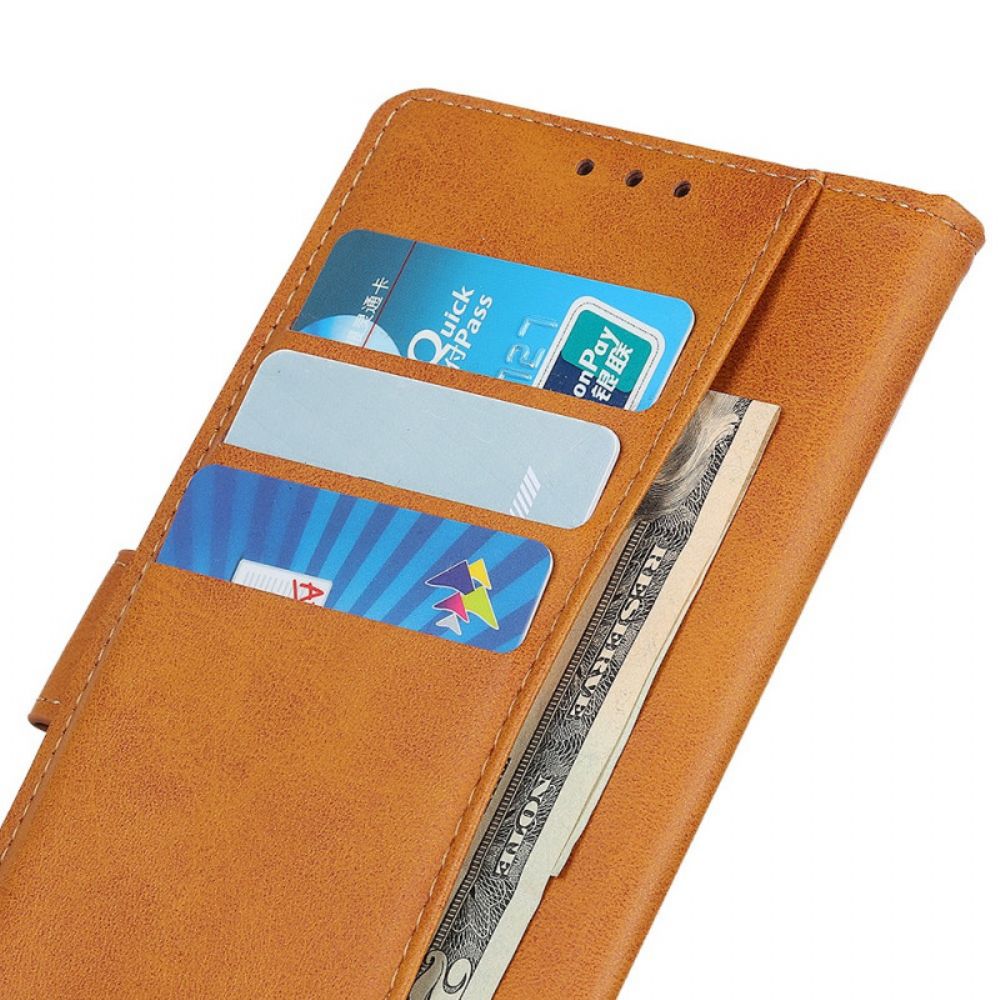 Folio-hoesje voor Moto E40 / E30 / E20 Retro Mat Leereffect