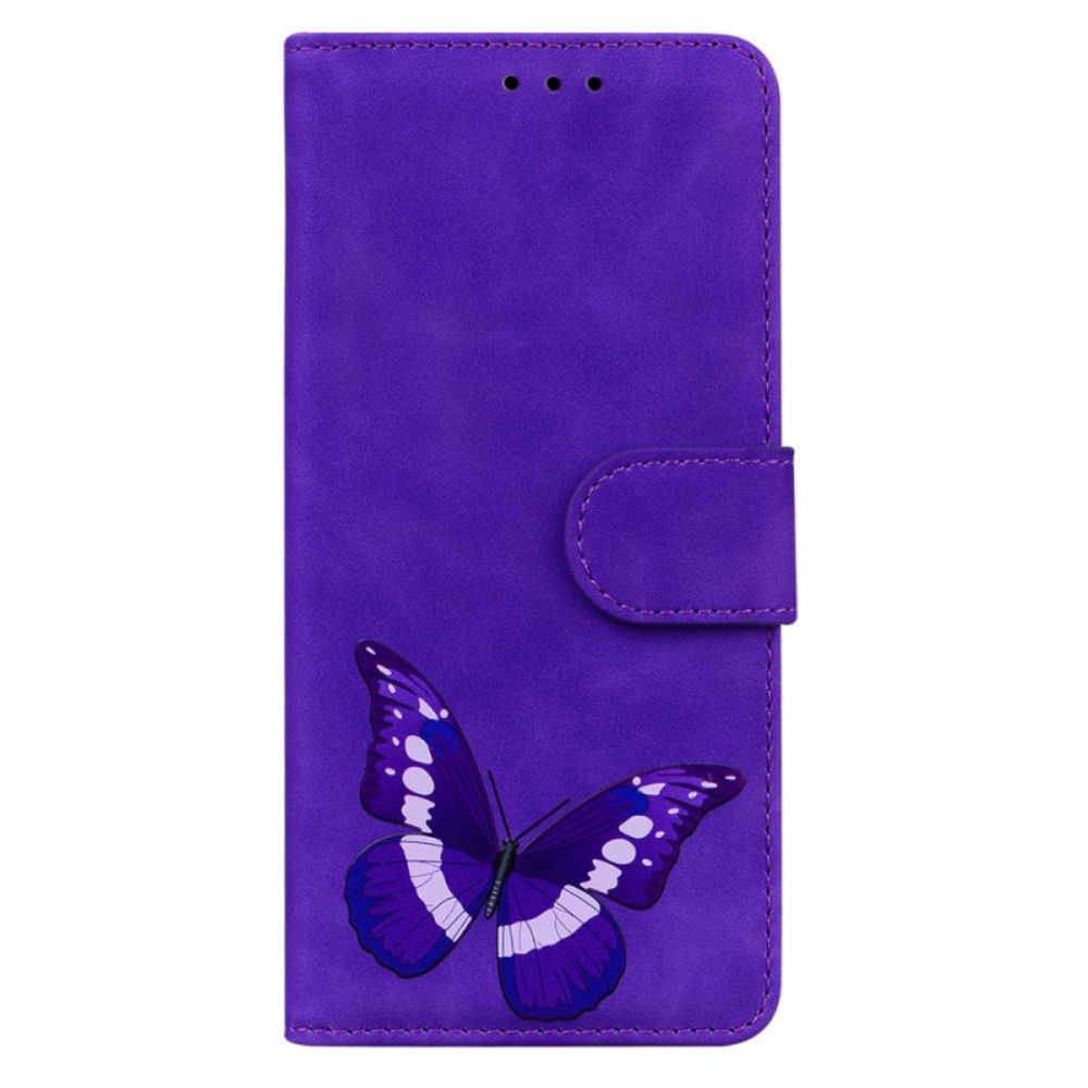 Folio-hoesje voor Moto E40 / E30 / E20 Vlinderhuid-aanraking
