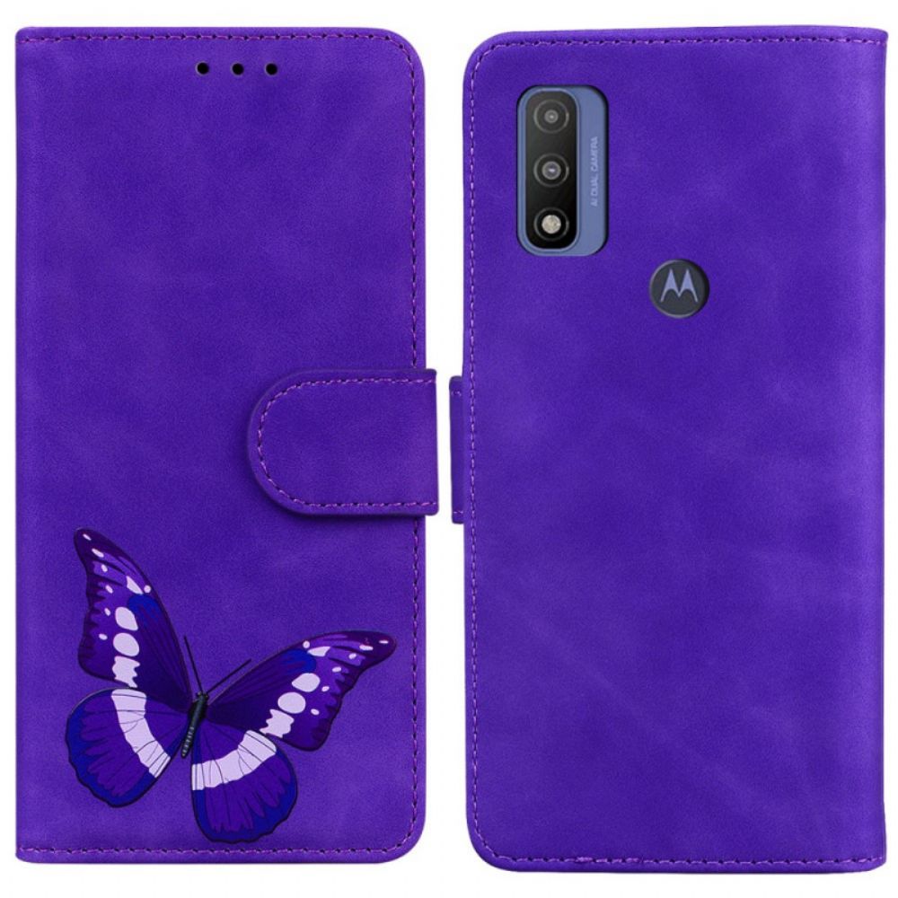 Folio-hoesje voor Moto E40 / E30 / E20 Vlinderhuid-aanraking