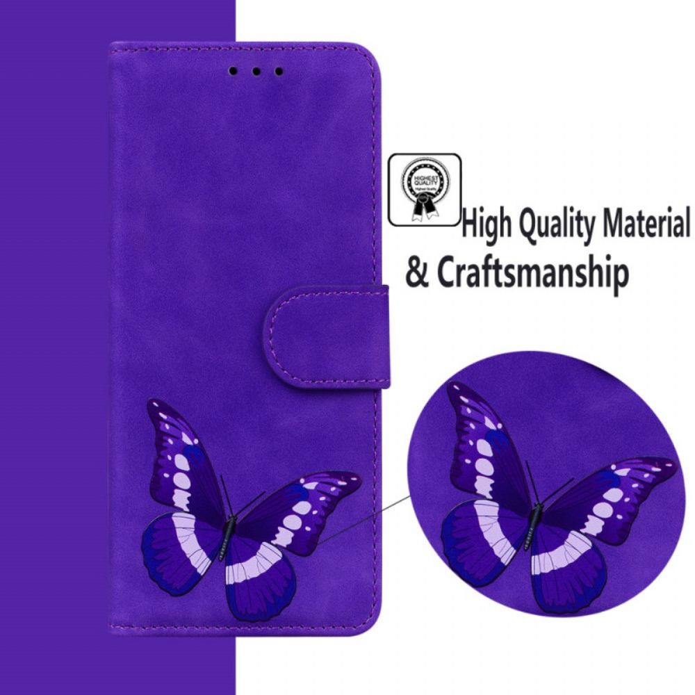 Folio-hoesje voor Moto E40 / E30 / E20 Vlinderhuid-aanraking