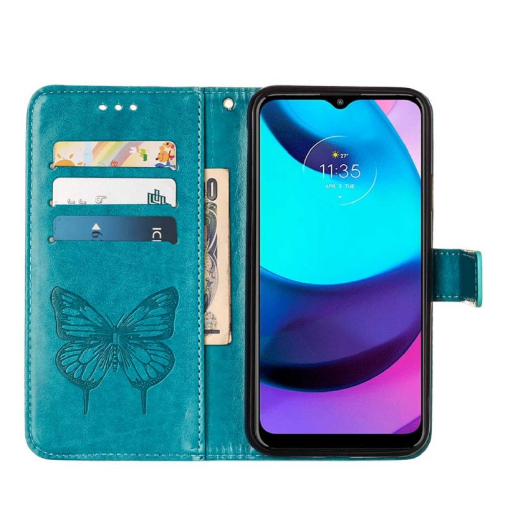Folio-hoesje voor Moto E40 / E30 / E20 Vlinderontwerp