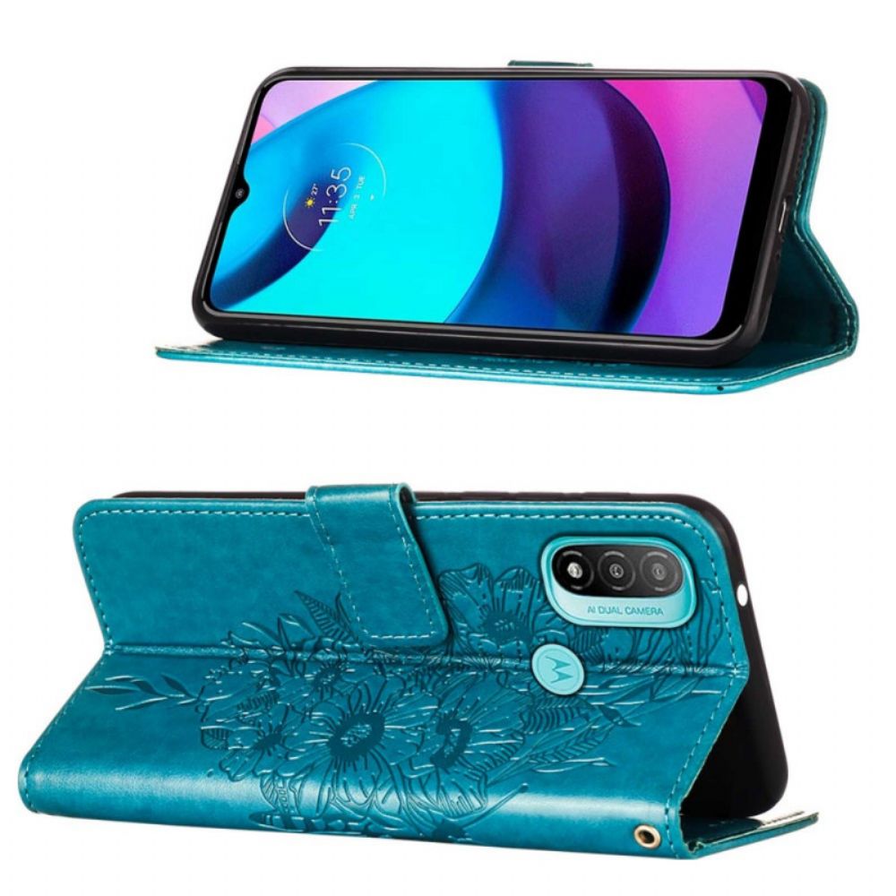 Folio-hoesje voor Moto E40 / E30 / E20 Vlinderontwerp