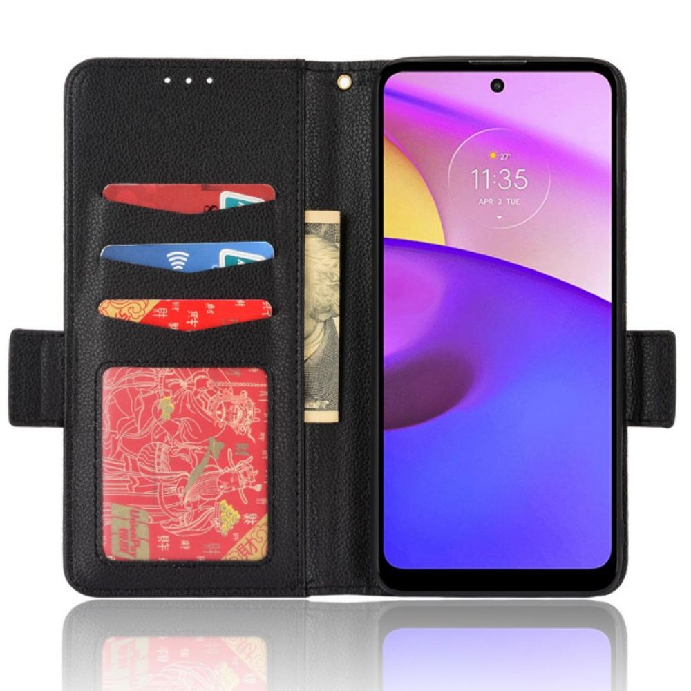 Leren Hoesje voor Moto E40 / E30 / E20 Folio-hoesje Dubbele Nieuwe Kleuren Flap