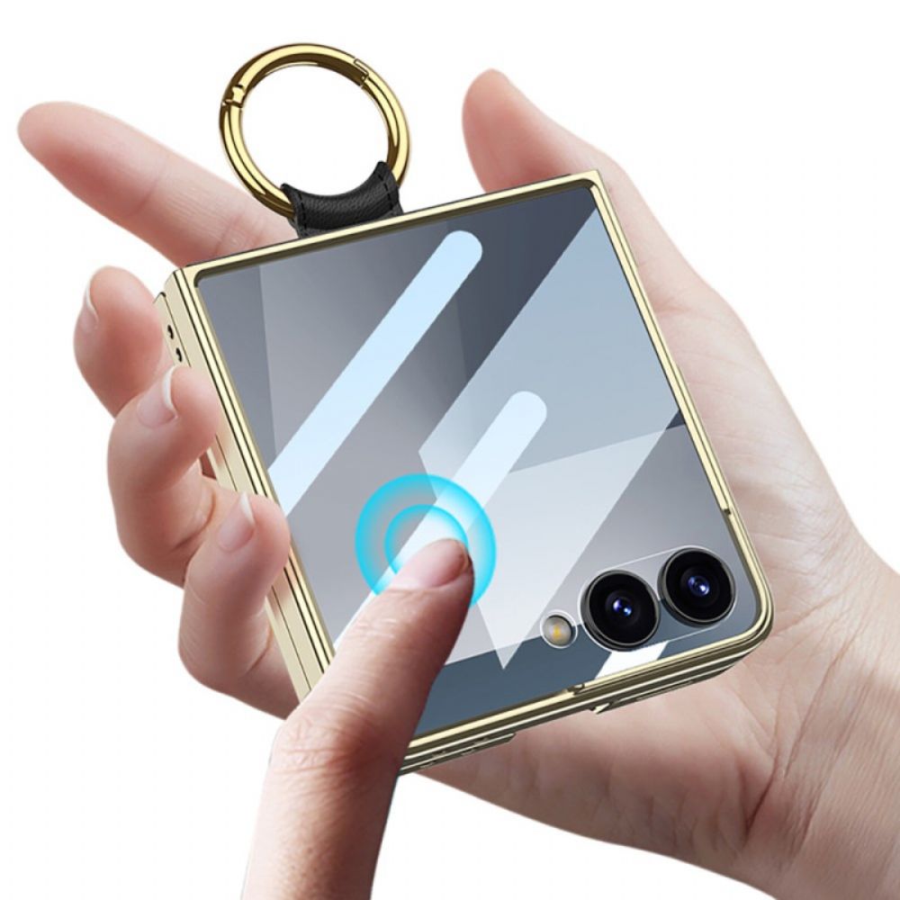 Case Hoesje Samsung Galaxy Z Flip 7 Telefoonhoesje Gewatteerd Ontwerp Met Ringhouder