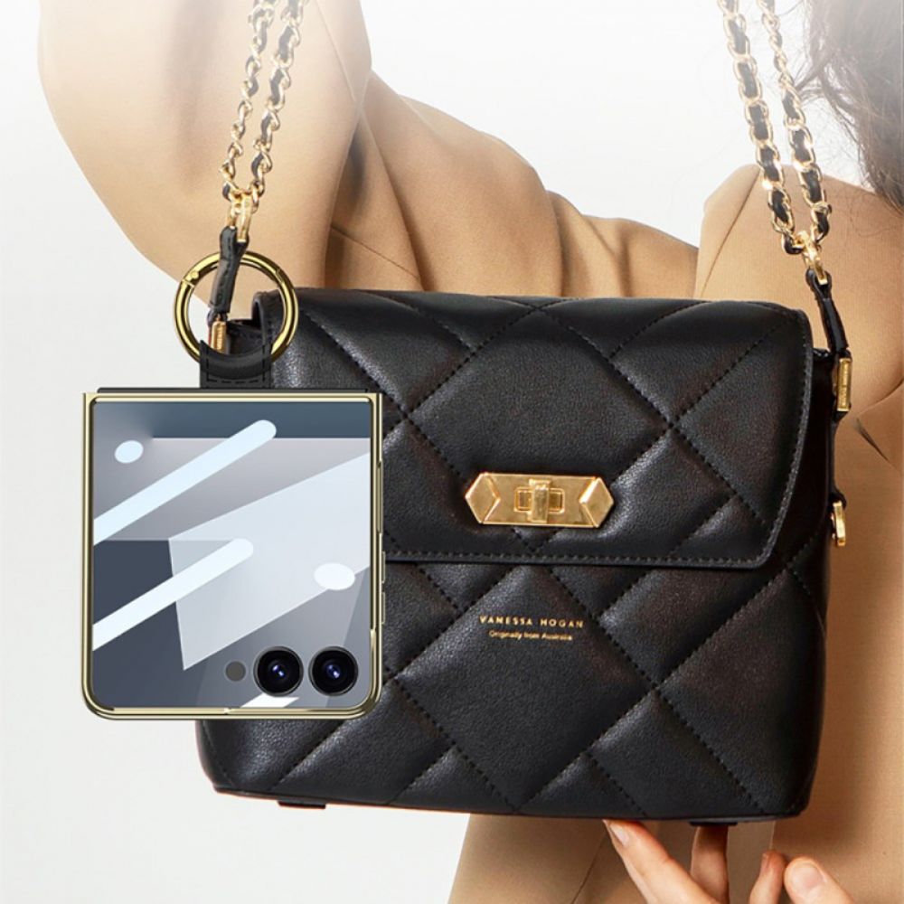 Case Hoesje Samsung Galaxy Z Flip 7 Telefoonhoesje Gewatteerd Ontwerp Met Ringhouder