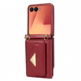 Case Hoesje Samsung Galaxy Z Flip 7 Telefoonhoesje Kaarthouder En Polsband