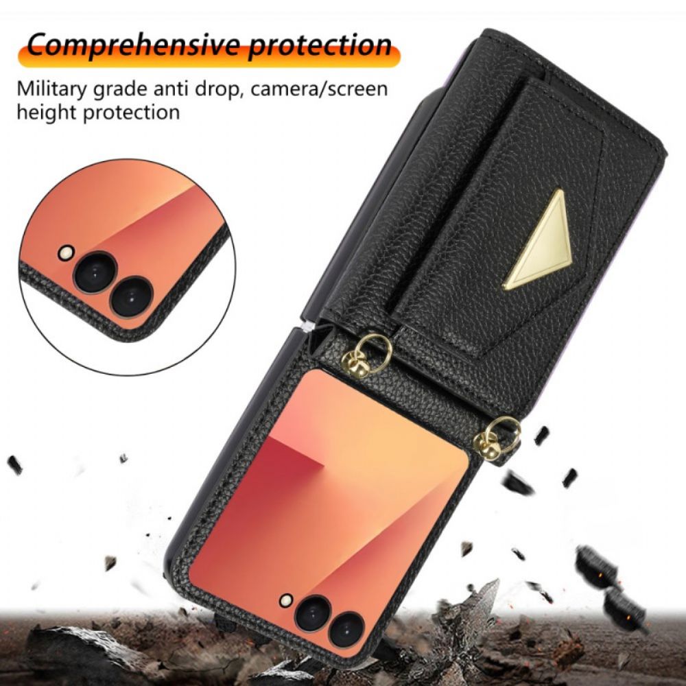 Case Hoesje Samsung Galaxy Z Flip 7 Telefoonhoesje Kaarthouder En Polsband