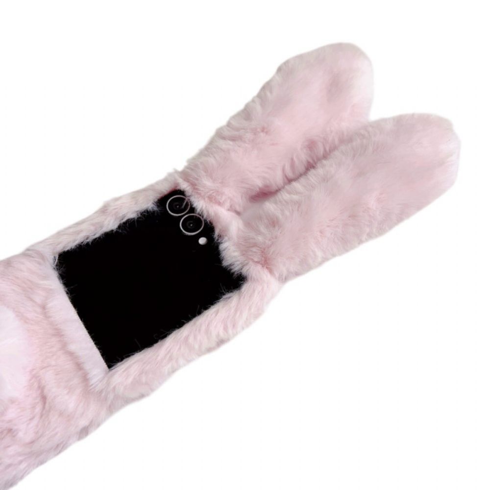 Cover Hoesje Samsung Galaxy Z Flip 7 Telefoonhoesje Pluche Konijnenoren