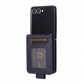 Cover Samsung Galaxy Z Flip 7 Kaarthouder Van Imitatieleer