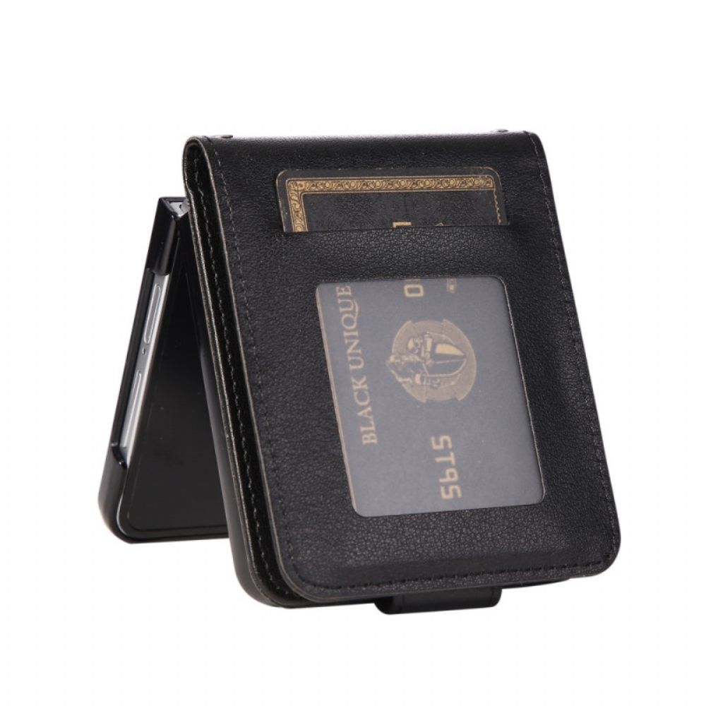 Cover Samsung Galaxy Z Flip 7 Kaarthouder Van Imitatieleer