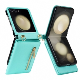 Hoesje Case Samsung Galaxy Z Flip 7 Telefoonhoesje Rfid-portemonnee En Schouderband