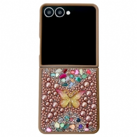Hoesje Samsung Galaxy Z Flip 7 Decoratie Met Strass-vlinder