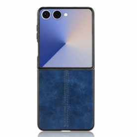 Hoesje Samsung Galaxy Z Flip 7 Gestikt Leer Effect