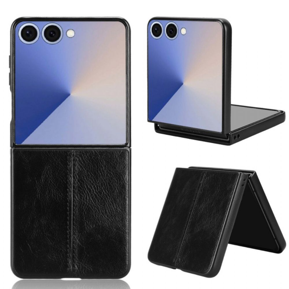 Hoesje Samsung Galaxy Z Flip 7 Gestikt Leer Effect