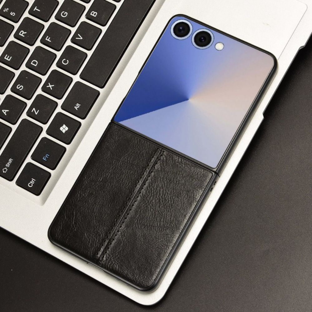 Hoesje Samsung Galaxy Z Flip 7 Gestikt Leer Effect