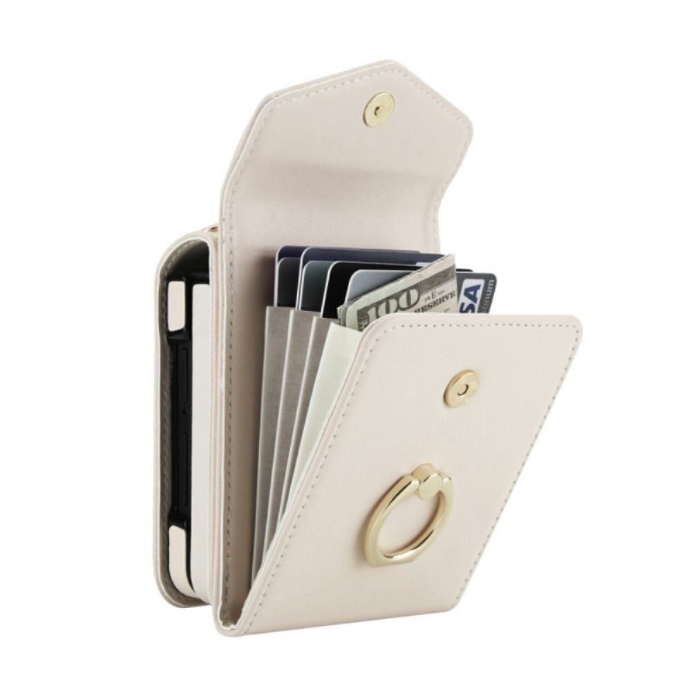 Hoesje Samsung Galaxy Z Flip 7 Gewatteerde Portemonnee En Riem