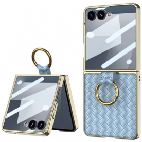 Hoesje Samsung Galaxy Z Flip 7 Geweven Textuur Met Ringhouder