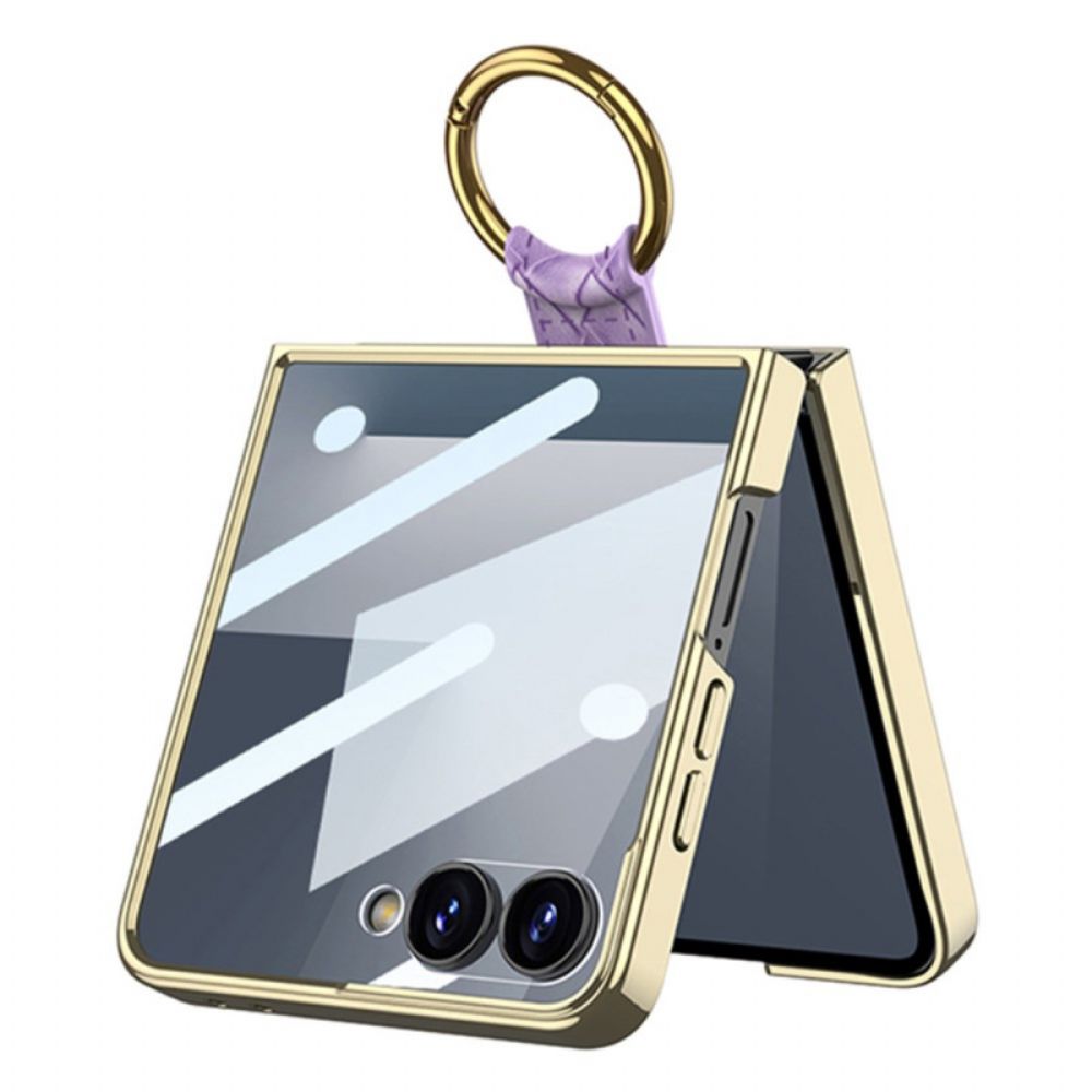 Hoesje Samsung Galaxy Z Flip 7 Geweven Textuur Met Ringhouder