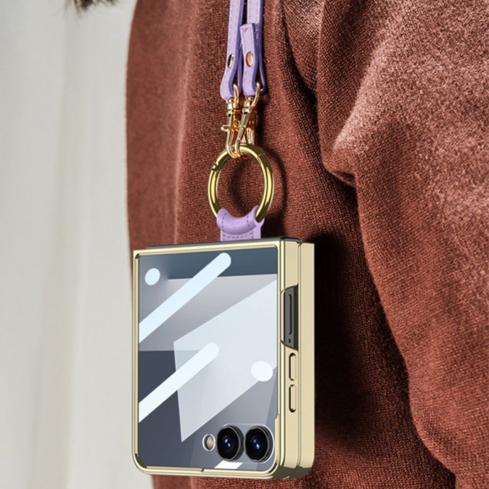 Hoesje Samsung Galaxy Z Flip 7 Geweven Textuur Met Ringhouder