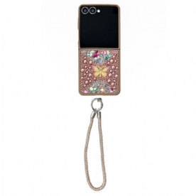 Hoesje Samsung Galaxy Z Flip 7 Glitterdesign En Polsband
