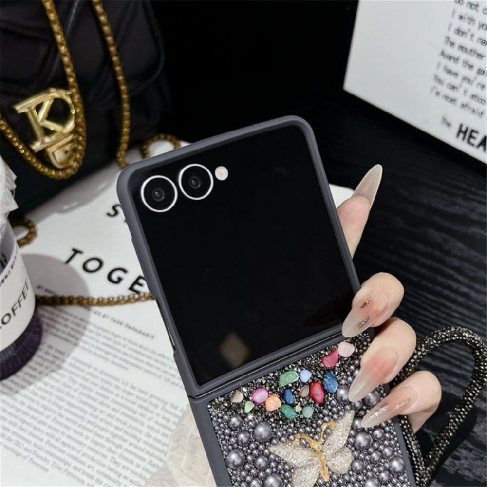 Hoesje Samsung Galaxy Z Flip 7 Glitterdesign En Polsband