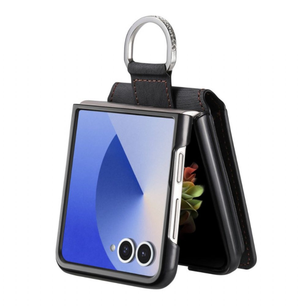 Hoesje Samsung Galaxy Z Flip 7 Kaarthouder En Houder Met Vintage-effect