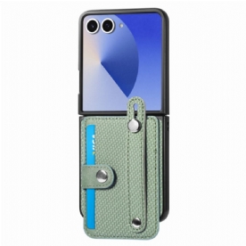 Hoesje Samsung Galaxy Z Flip 7 Kaarthouder Van Koolstofvezel