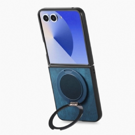 Hoesje Samsung Galaxy Z Flip 7 Leereffect Met Draaibare Standaard