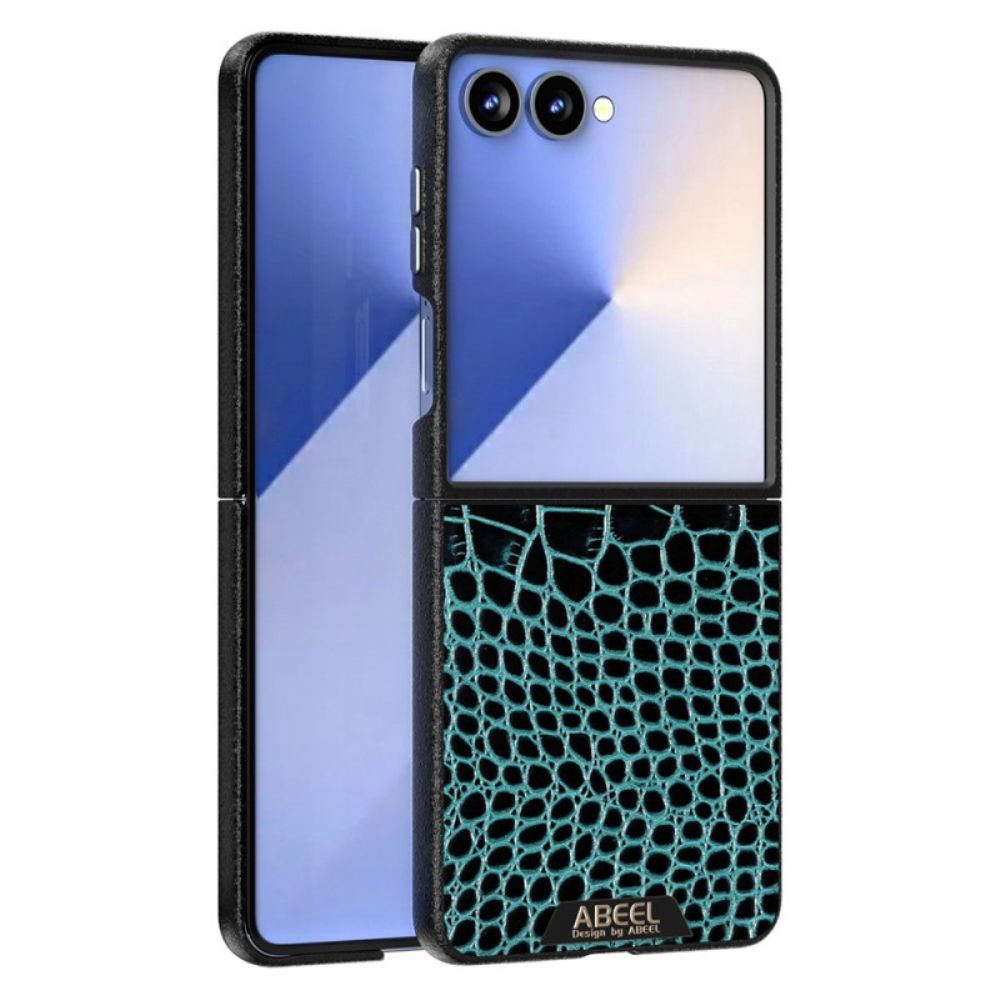 Hoesje Samsung Galaxy Z Flip 7 Magsafe-compatibel Abeel Met Krokodillenstructuur Bescherming Hoesje