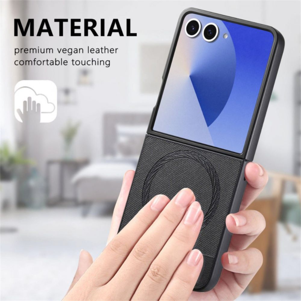 Hoesje Samsung Galaxy Z Flip 7 Magsafe-compatibel Denim Leer