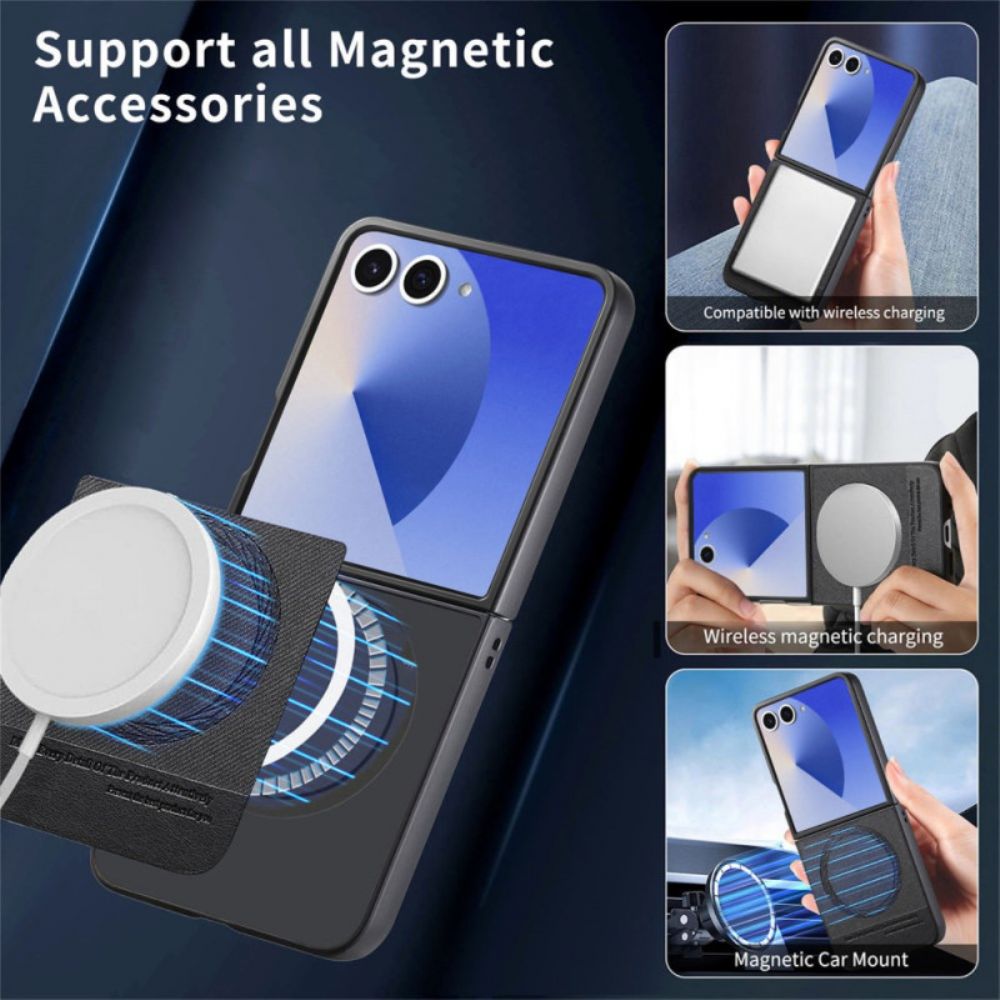 Hoesje Samsung Galaxy Z Flip 7 Magsafe-compatibel Denim Leer