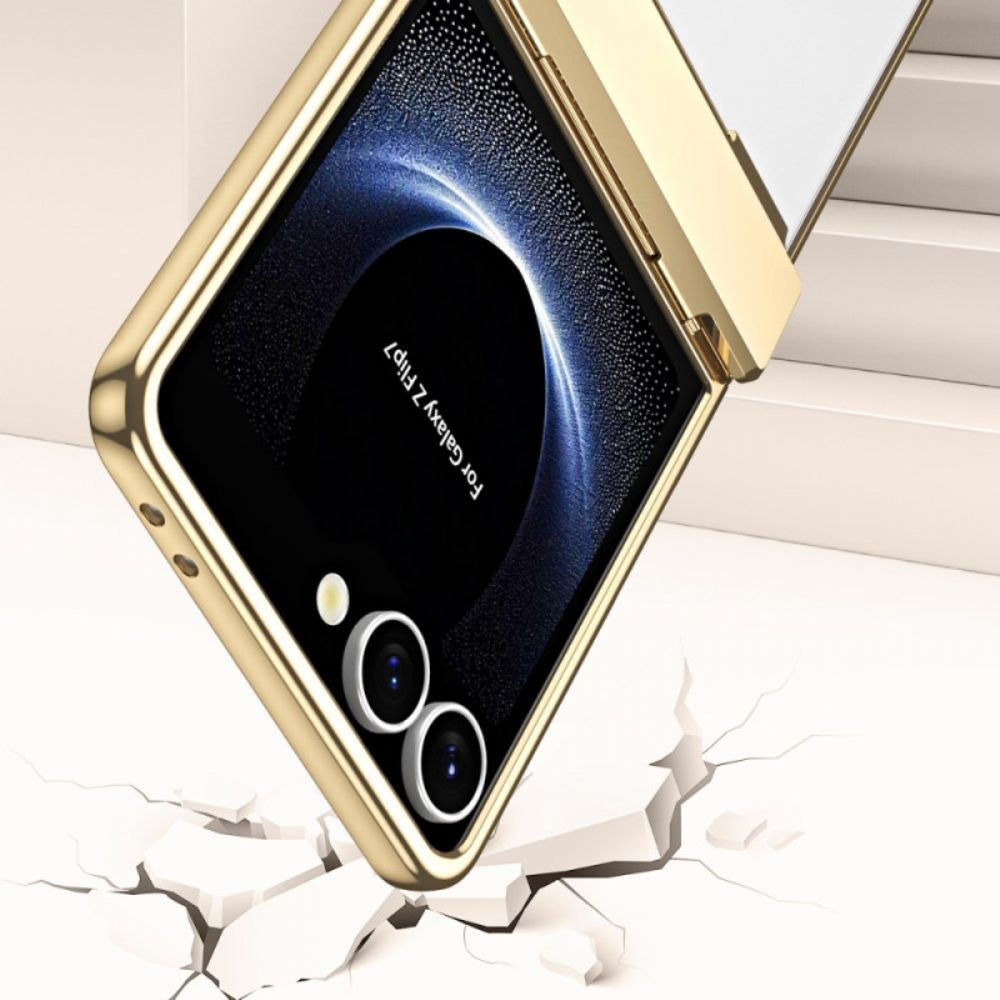Hoesje Samsung Galaxy Z Flip 7 Metalen Rand Met Schermbeschermer Bescherming Hoesje