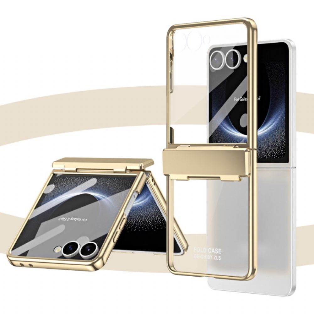 Hoesje Samsung Galaxy Z Flip 7 Metalen Rand Met Schermbeschermer Bescherming Hoesje