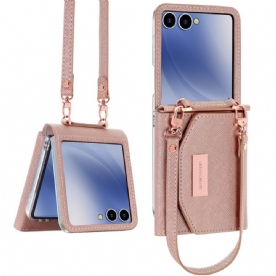 Hoesje Samsung Galaxy Z Flip 7 Portemonnee En Riem Bescherming Hoesje