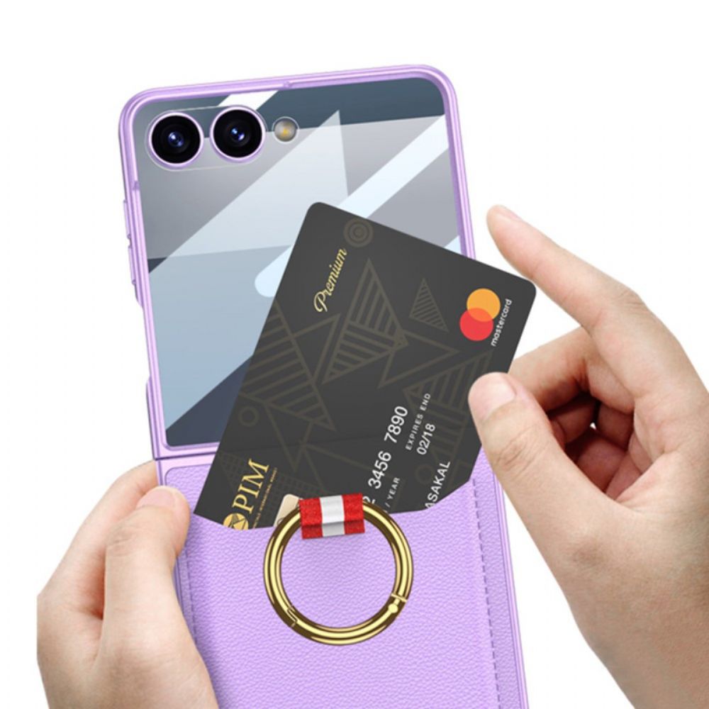 Hoesje Samsung Galaxy Z Flip 7 Ringhouder En Kaarthouder Bescherming Hoesje