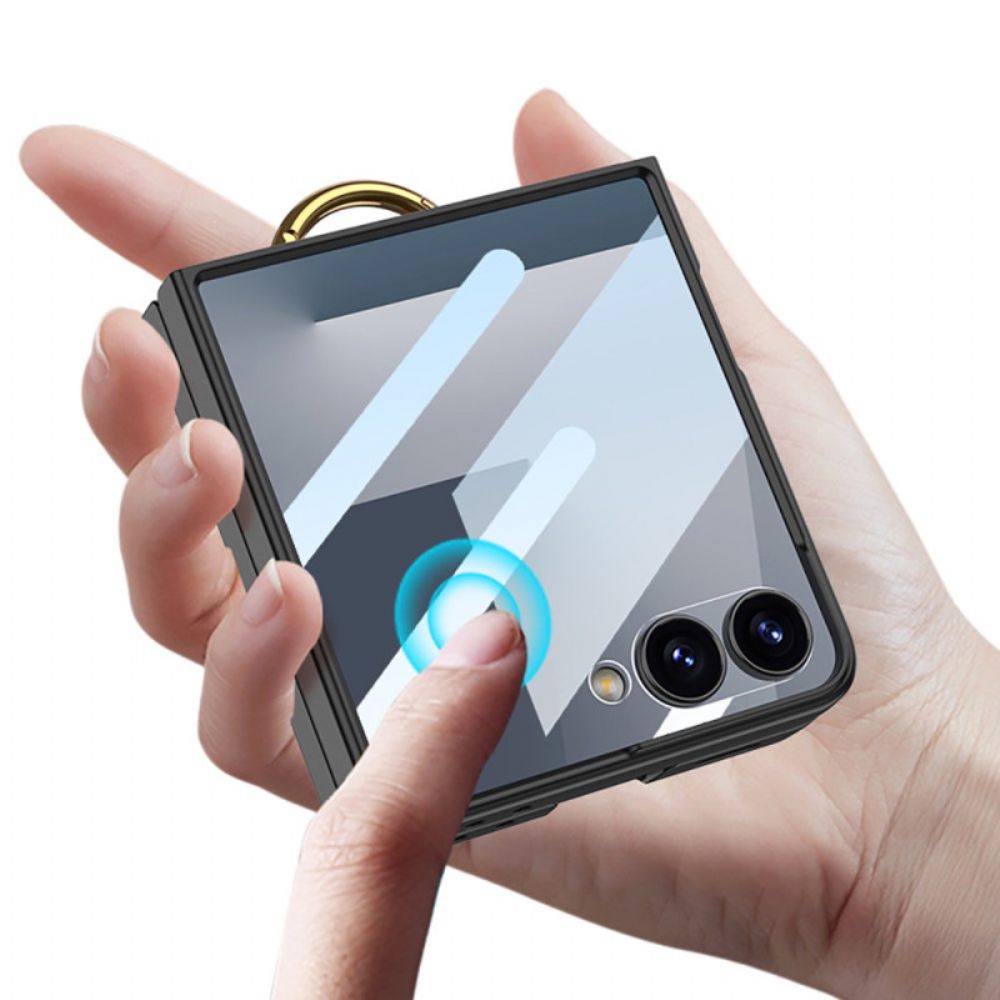 Hoesje Samsung Galaxy Z Flip 7 Ringhouder En Kaarthouder Bescherming Hoesje