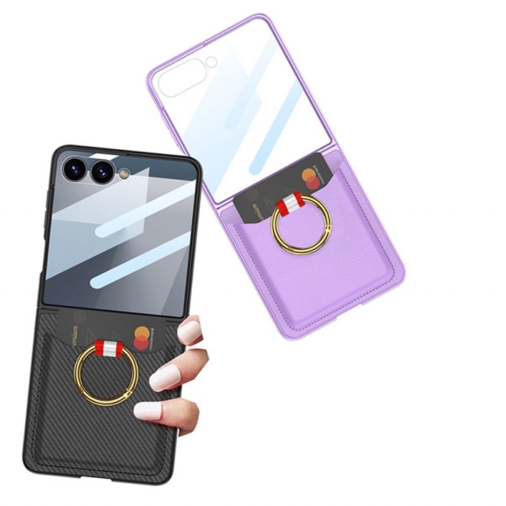 Hoesje Samsung Galaxy Z Flip 7 Ringhouder En Kaarthouder Bescherming Hoesje