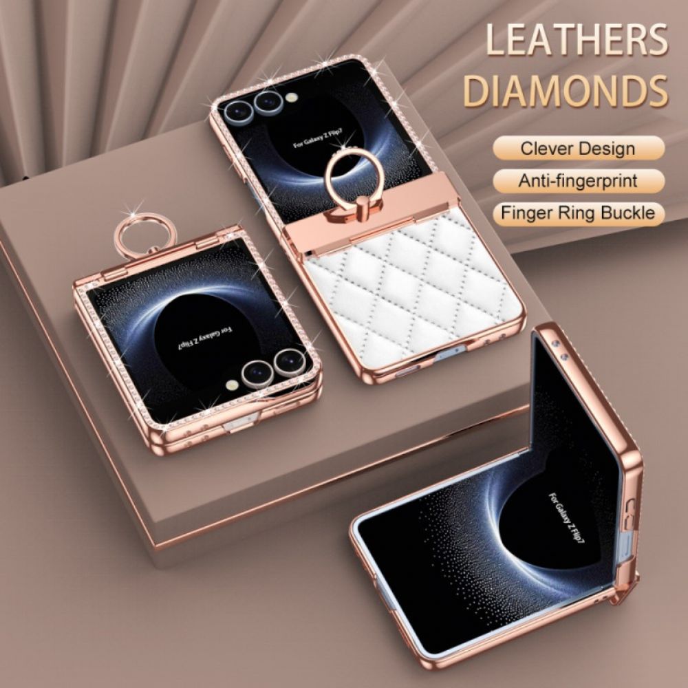 Hoesje Samsung Galaxy Z Flip 7 Ringhouder En Schermbeschermer Aan De Achterkant Bescherming Hoesje